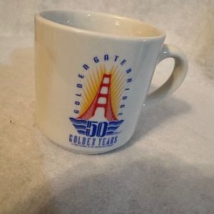 Golden Gate Bridge 50th Anniversary Mug AUTHENTIC Gently used Printed ceramic